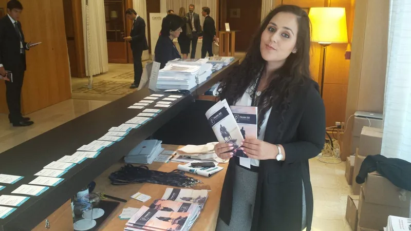 Ana de Sousa na receção de uma conferência