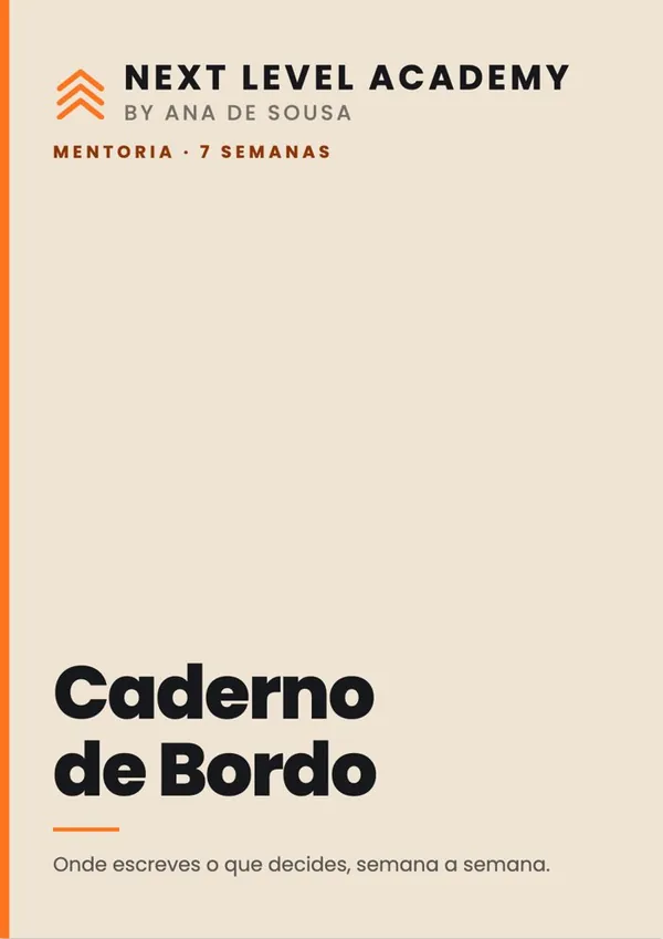 Capa do Caderno de Bordo da mentoria